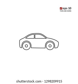 Car - vector thin line icon on white background. Symbol for web, infographics, print design and mobile UX/UI kit. Vector illustration, EPS10.