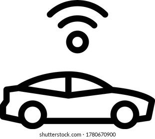 icono de la línea delgada del vector del coche 