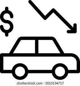 car vector thin line icon