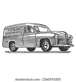Car Vector. Transportation. Retro Illustration and Vector Art. Vintage Illustration, Sign, Symbol and Vector Art.