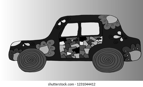 Car Vector. Yellow.