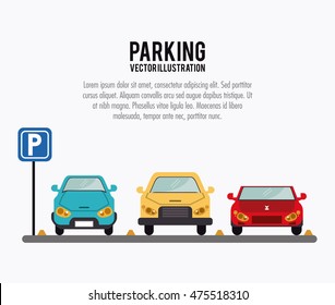 Car Vehicle Auto Parking Zone Park Space Road Sign Street Icon. Colorful And Flat Design. Vector Illustration