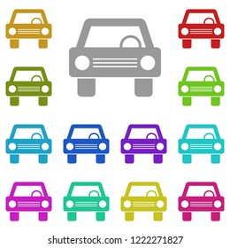 car, vehicle, automobile, auto, motor vehicle icon in multi color. Simple glyph vector for UI and UX, website or mobile application