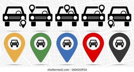 car, vehicle, automobile, auto, motor vehicle icon in location set. Simple glyph, flat illustration element of Cinema theme icons