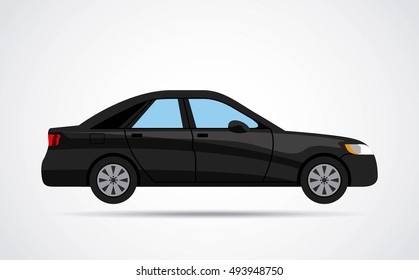 car vehicle black isolated vector illustration design