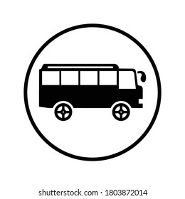 Car, vehicle, bus icon. Black color vector on isolated white background