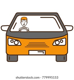 car vehicle with driver isolated icon