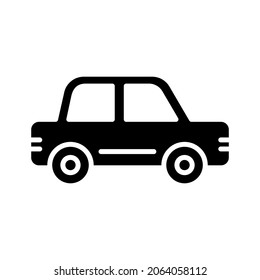 Car or vehicle icon flat style isolated on white background. Vector illustration