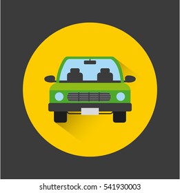 car vehicle icon inside colorful circles over balck background. vector illustration