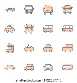 Car, vehicle icon set. Simple cars icon sign concept. vector illustration. 