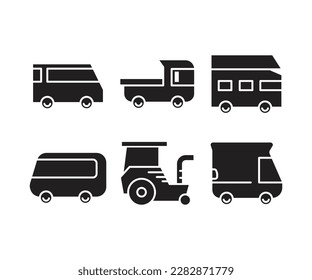 car and vehicle icons set vector illustration
