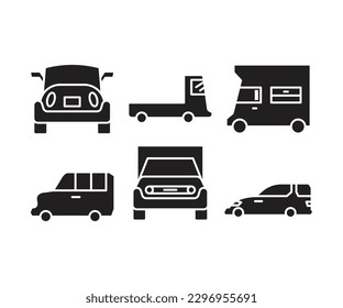 car and vehicle icons set vector illustration