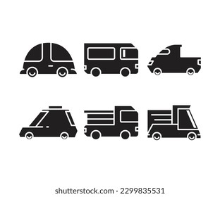 car and vehicle icons set vector illustration