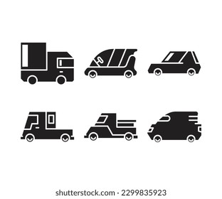 car and vehicle icons set vector illustration