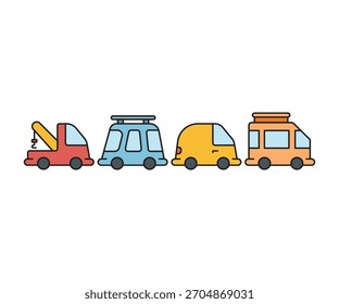 Iconos del coche y del vehículo fijados Vector