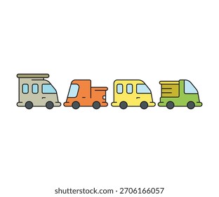 Iconos del coche y del vehículo fijados Vector