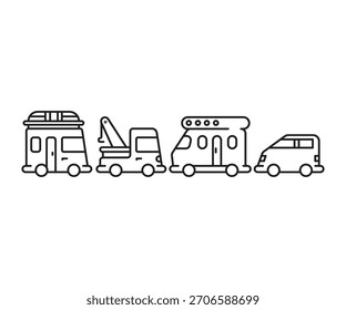 Iconos del coche y del vehículo fijados Vector