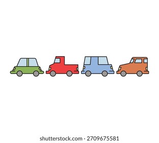 vetor de conjunto de ícones de carro e veículo