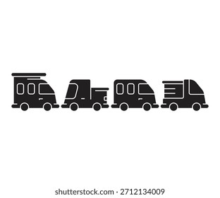 car and vehicle icons set vector