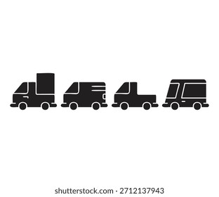 Iconos del coche y del vehículo fijados Vector