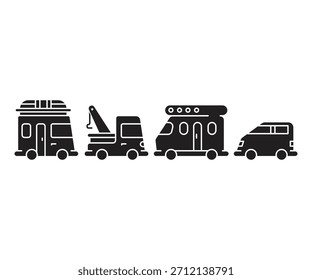 Iconos del coche y del vehículo fijados Vector