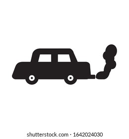 car vehicle polluting isolated flat style icon vector illustration design