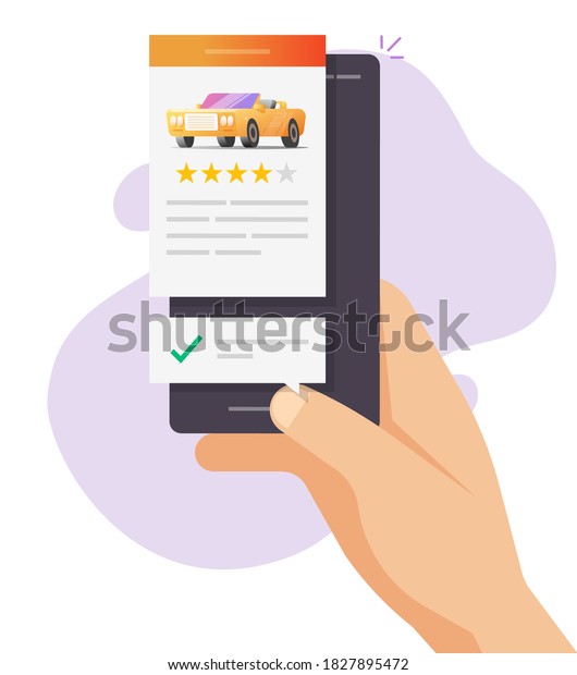 Car vehicle rental shop review rank reputation\
text online phone app, smartphone automobile testimonial feedback\
expertise, customer hand rating internet web page vector flat, test\
drive auto access
