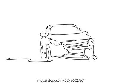 car vehicle road accident effect result line drawing