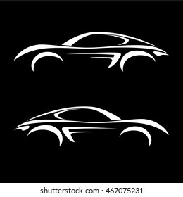 Car vehicle silhouette icons vector.