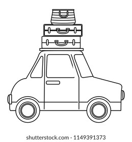 car vehicle with suitcases