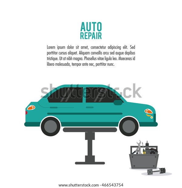 car vehicle toos kit auto\
repair service maintenance icon. Colorful illustration. Vector\
graphic