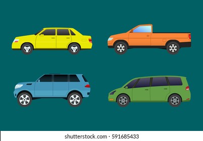 Car vehicle transport type design travel race model sign technology style and generic automobile contemporary kid toy flat vector illustration isolated icon.