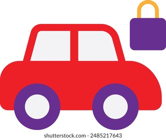 Car Vehicle Transprot Icon Vector Flat Illustration