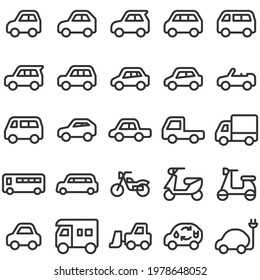 car vehicle type icon set