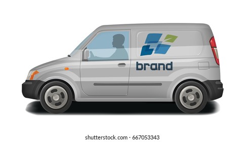 Car, vehicle, van icon. Delivery, cargo transportation, transport, traffic identity. Vector illustration