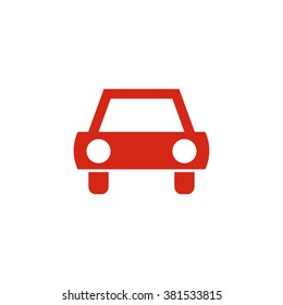Car vehicle. Vector icon red
