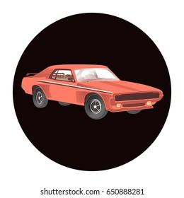 car. vehicles. powerful.fast. eight tsilindrov. muscle car. vector illustration.