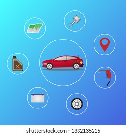 car or vehicles service option vector