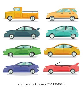 car vehicles transport in flat style vector illustration