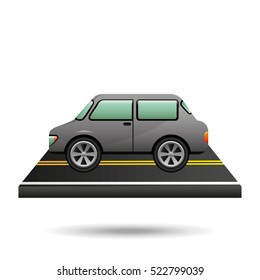 car vehicule gray on road vector illustration eps 10