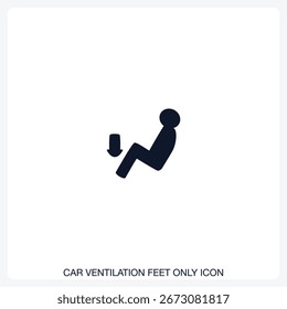 Car Ventilation Feet Only Icon solid vector icon with a bold, minimal design. Suitable for presentations, websites, apps, infographics, and various digital or print projects.