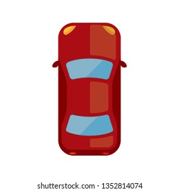 car (view from above) icon / red