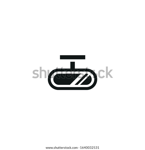 car view\
mirror vector icon on white\
background