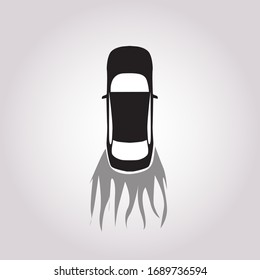 The car view from top icon. symbol. Flat design. Stock - Vector illustration