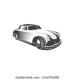 Car vintage simple black and white