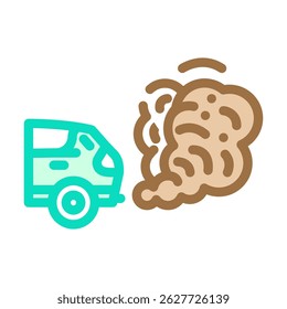 car visible exhaust fumes air pollution color icon vector. car visible exhaust fumes air pollution sign. isolated symbol illustration