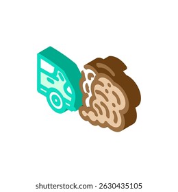 car visible exhaust fumes air pollution isometric icon vector. car visible exhaust fumes air pollution sign. isolated symbol illustration