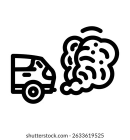 car visible exhaust fumes air pollution line icon vector. car visible exhaust fumes air pollution sign. isolated contour symbol black illustration
