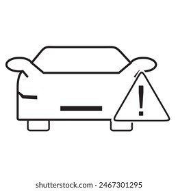 diseño del Vector del icono de advertencia del coche. diseño del Vector del icono del peligro del coche