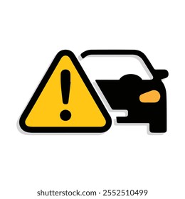 car warning icon with white background